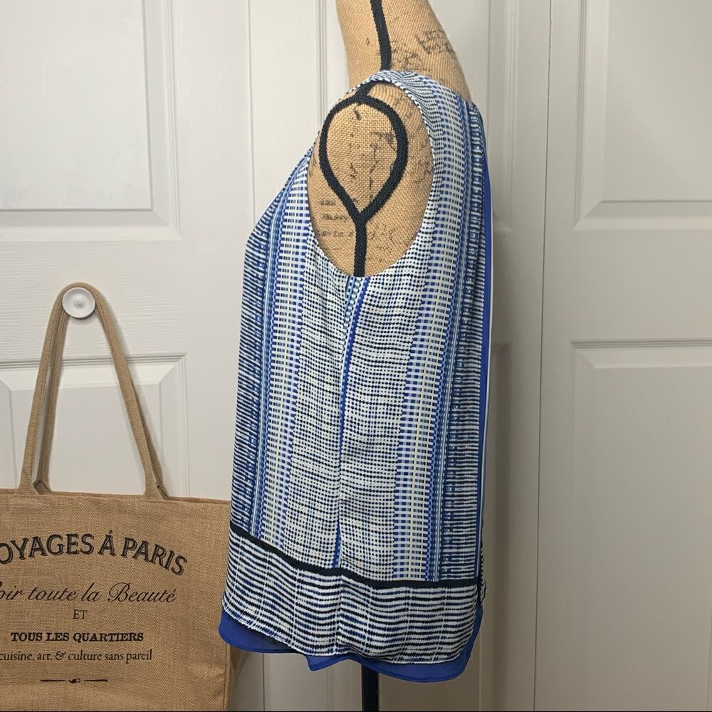 ▫️ROSE & OLIVE Multi-colored Striped Flowy Layered Tank Women’s Top | Size Small - Picture 2 of 13